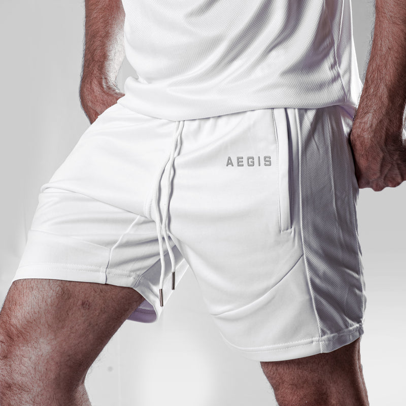 Hybrid Mesh Shorts- White